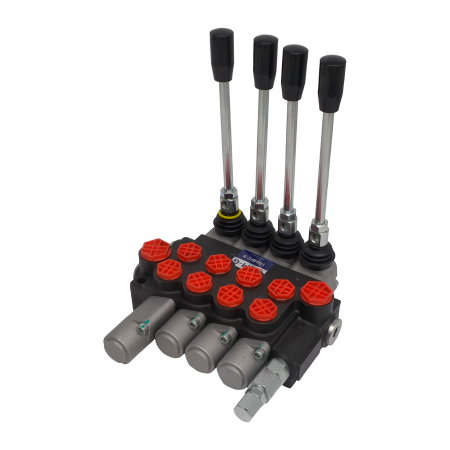 ROZDZIELACZ HYDR. 4SEKCJE 40L ZATRZASK + PRZYŁĄCZA